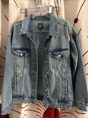 wild fable Light Blue Distressed Denim Jacket